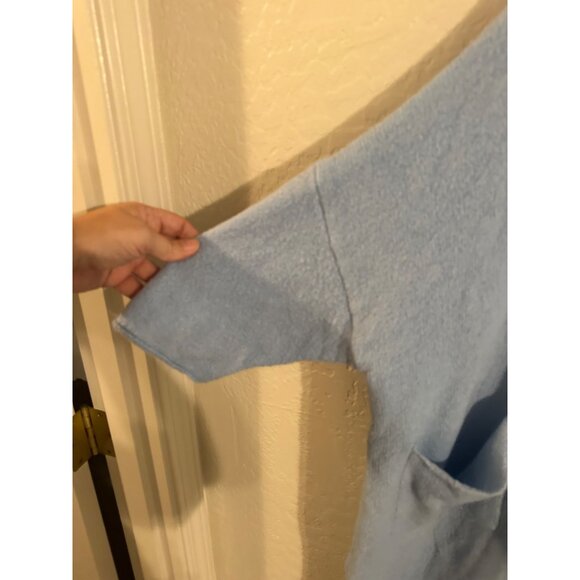 Soft Surroundings Wool Blend Baby Blue Lagenlook Scandi Cozy Cardigan Sweater - Picture 3 of 9
